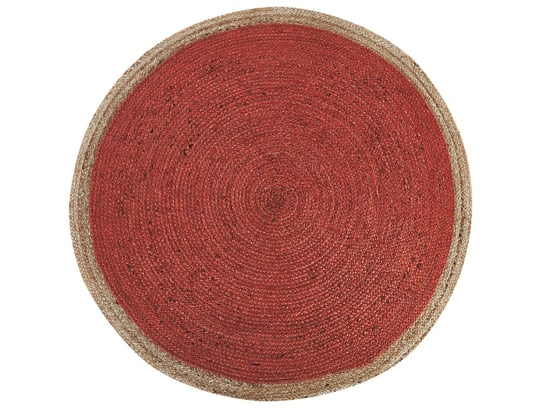 Dywan okrągły z juty ⌀ 120 cm czerwony MENEMEN Beliani