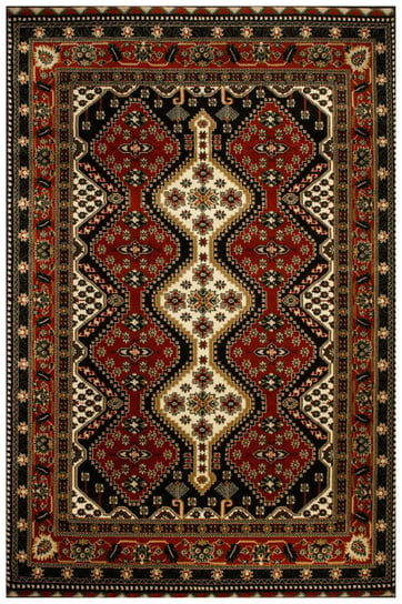 Dywan Ornamentowy Afgan 4358A black/red Czerwony Czarny Krem-140x190 cm Inna marka