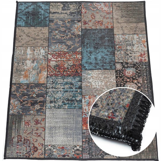 Dywan patchwork Vintage, Różnokolorowy, 80x150 cm e-floor