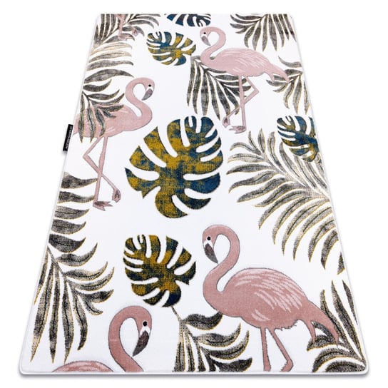 Dywan Petit Garden, Flamingi Liście Monstery, krem, 120x170 cm Dywany Łuszczów