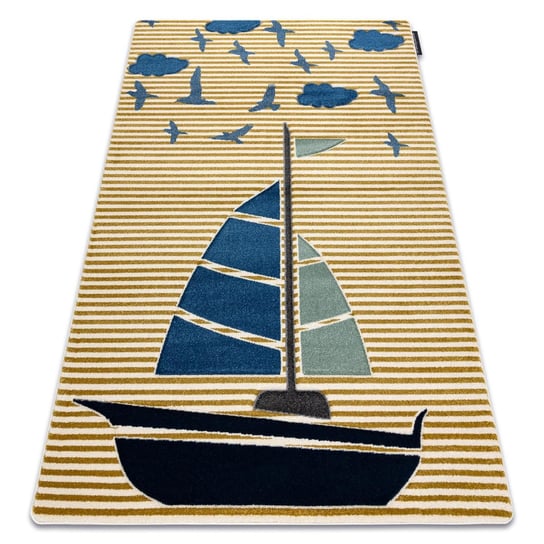 Dywan PETIT SAIL łódka, żaglówka złoty, 80x150 cm Dywany Łuszczów