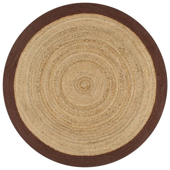 Dywan pleciony z juty vidaXL, okrągły, jasnobrązowo-brązowy, 120 cm vidaXL