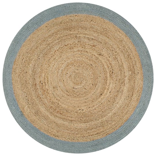 Dywan pleciony z juty vidaXL, okrągły, jasnobrązowo-oliwkowozielony, 90 cm vidaXL