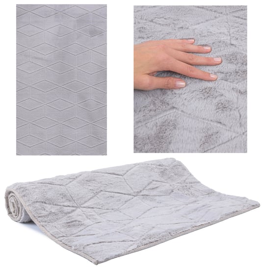 DYWAN PLUSZOWY CHODNIK MIĘCIUTKI RABBIT WŁOCHACZ SUPER SOFT 60x100CM SZARY e-floor