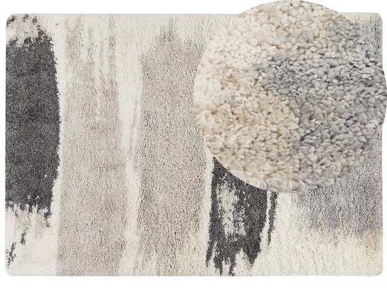 Dywan shaggy 160 x 230 cm biało-szary MARTUNI Beliani