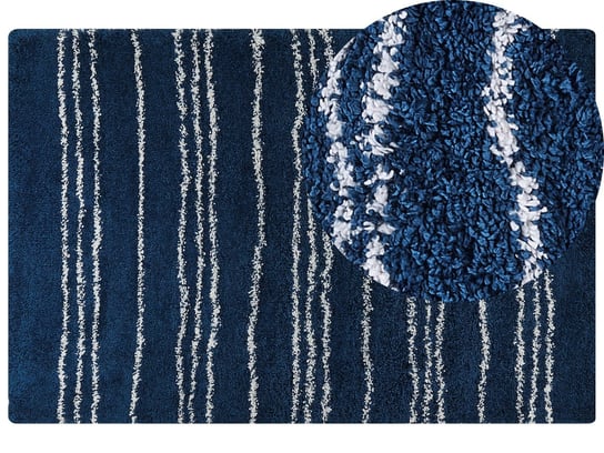 Dywan shaggy 200 x 300 cm niebieski z białym TASHIR Beliani