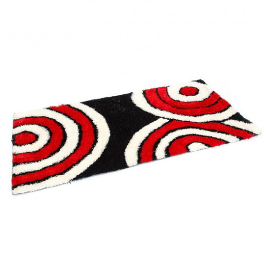 Dywan Shaggy, wzorzysty, czarno-biało-czerwony,  80x150 cm HomeStyle4u