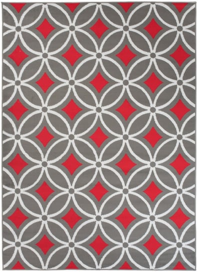 Dywan skandynawski, szary/czerwony, maroko, Z898D, Gray Maya PP CRM, 130x190 cm CARPETPOL