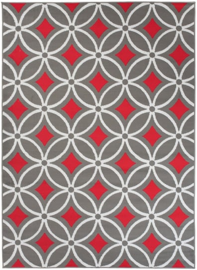 Dywan skandynawski, szary/czerwony, maroko, Z898D, Gray Maya PP CRM, 80x150 cm CARPETPOL