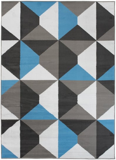 Dywan skandynawski, szary/niebieski, romby geometria, Z902B, Dark Gray Maya, PP EYM, 130x190 cm CARPETPOL