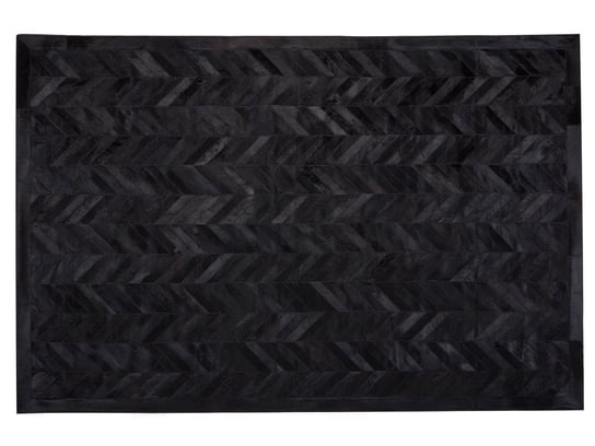 Dywan skórzany BELIANI Belevi, czarny, 140x200 cm Beliani
