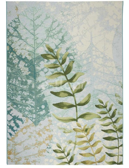 Dywan sznurkowy 120x160cm liście palmy zielony niebieski MD