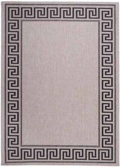 Dywan sznurkowy płasko tkany FLOORLUX  szary salon taras 20014 Silver / Black (1.40*2.00) CARPETPOL