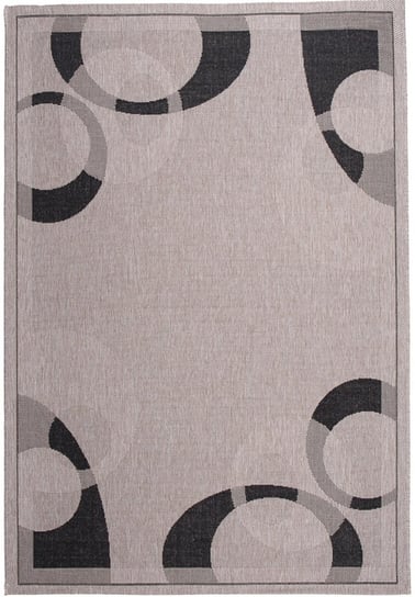 Dywan sznurkowy płasko tkany FLOORLUX  szary salon taras 20078 Silver / Black (1.60*2.30) CARPETPOL