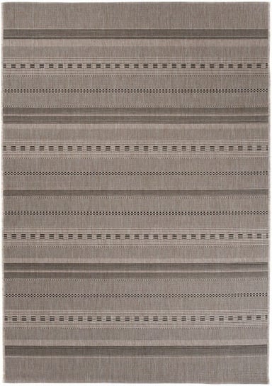 Dywan sznurkowy płasko tkany FLOORLUX  szary salon taras pasy  20311 Silver / Black pasy (1.20*1.70) CARPETPOL