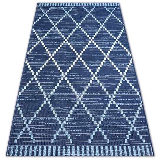 Dywan sznurkowy Sizal Color, 47268/309 Romby Kwadraty, niebieski, 140x200 cm Dywany Łuszczów