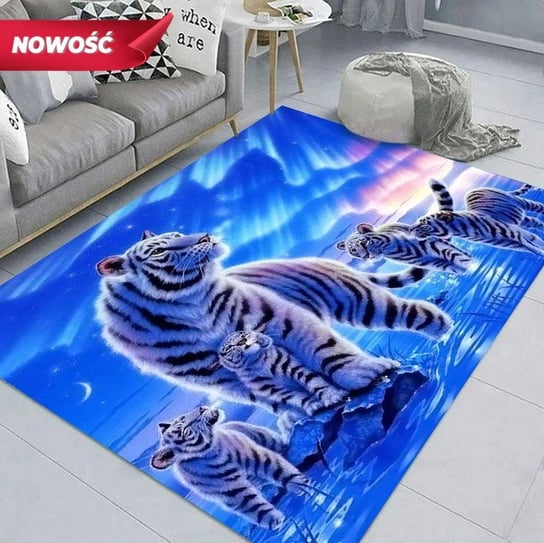 DYWAN w nowoczesnym stylu z efektem 3D | Tygrysy w Krainie Błękitnego Morza 120X160 Inna marka
