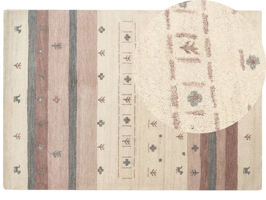 Dywan wełniany 160 x 230 cm beżowo-brązowy KARLI Beliani