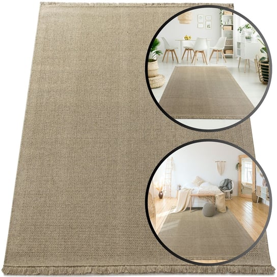 DYWAN WEŁNIANY DUNE BOHO BEŻOWY DYWANY WEŁNIANE DO SALONU WEŁNA 120x170 Toda-Carpets