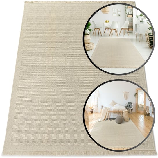 DYWAN WEŁNIANY DUNE BOHO BEŻOWY DYWANY WEŁNIANE DO SALONU WEŁNA 160x230 Toda-Carpets