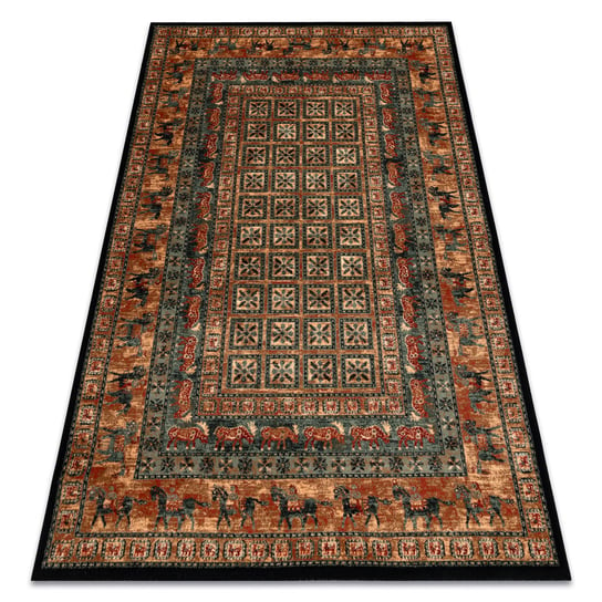 Dywan wełniany KASHQAI 4301 500 orientalny, ramka beż / zielony, 120x170 cm Dywany Łuszczów