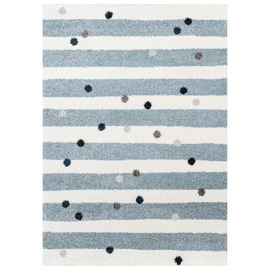 Dywan, YELLOW TIPI, Stripes and Dots, biało-niebieski, 160x230 cm Yellow Tipi