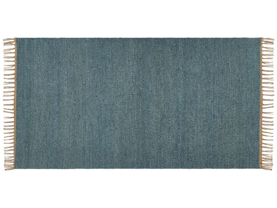 Dywan z juty 80 x 150 cm niebieski LUNIA Beliani