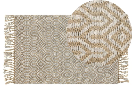 Dywan z juty, beżowy,Pozanti, 50x80 cm Beliani