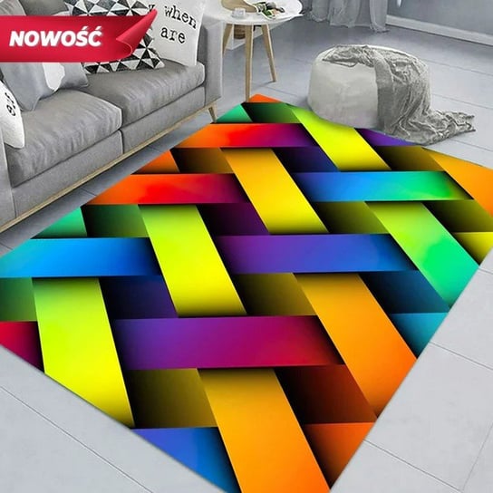 Dywan Z Kolorowym Wzorem W Efekcie 3D | Rainbow Colors 120X160 Inna marka