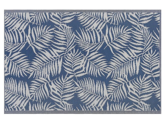 Dywan zewnętrzny BELIANI Kota, liście palmy, niebiesko-biały, 120x180 cm Beliani