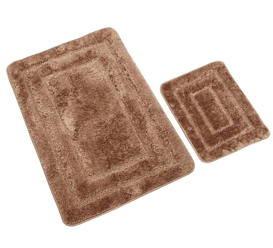 Dywanik łazienkowy 2-częściowy ALOR Euromat puszysty brązowy Inna marka