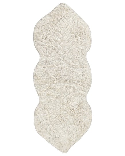 Dywanik łazienkowy bawełniany 150 x 60 cm beżowy CANBAR Beliani