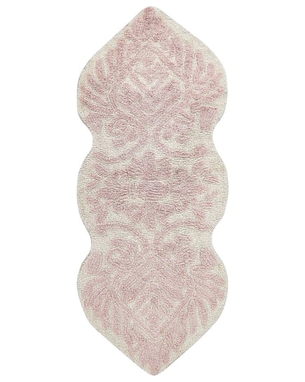 Dywanik łazienkowy bawełniany 150 x 60 cm różowy CANBAR Beliani
