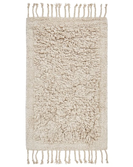 Dywanik łazienkowy bawełniany 50 x 80 cm beżowy OLTAN Beliani