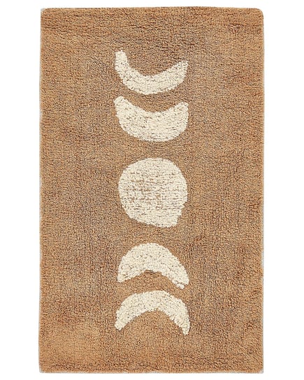 Dywanik łazienkowy bawełniany 50 x 80 cm brązowy ESME Beliani