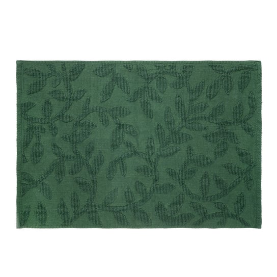 Dywanik łazienkowy CHELLI żakardowy zielony w listki 50x70cm HOMLA Homla