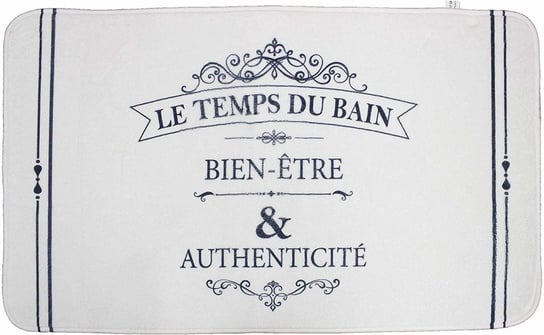 Dywanik łazienkowy VINTAGE, 45 x 75 cm, kolor biały z napisem Douceur d'intérieur