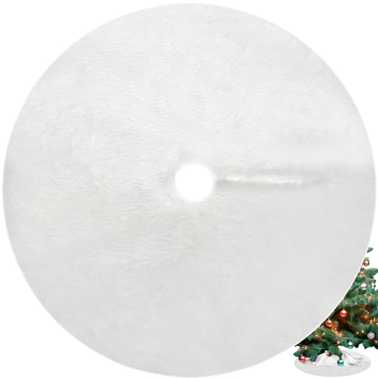 Dywanik pod Choinkę Mata Futerko Biały Dywan 78 cm Duży na Prezenty Okrągły RUHHY Ruhhy