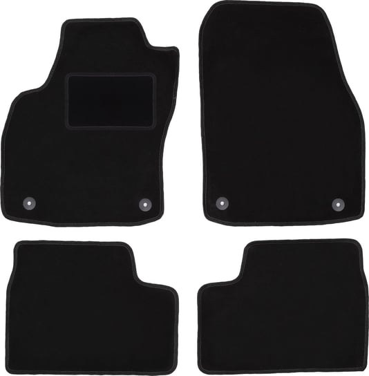Dywaniki samochodowe, do: Opel Astra H (2003-2010) sedan, hatchback, kombi, TwinTop, cabrio, coupe- welurowe, czarne Wielganizator