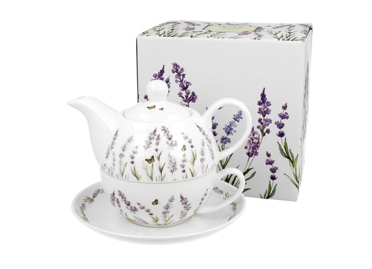 Dzbanek do herbaty porcelanowy z filiżanką i spodkiem DUO PROVANCE 350 ml DUO Gift