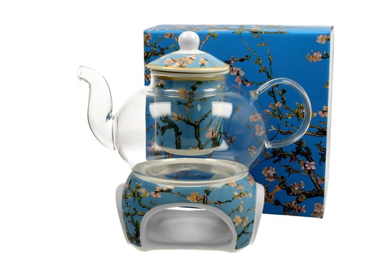 Dzbanek do herbaty szklany z zaparzaczem i podgrzewaczem DUO Almond Blossom Vincent Van Gogh 1000 ml DUO Gift
