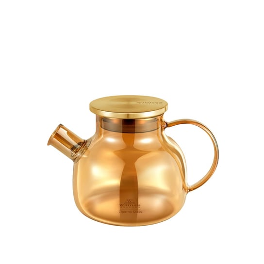 Dzbanek do zaparzania herbaty 950 ml Wilmax szkło termiczne złoty kolor Wilmax England