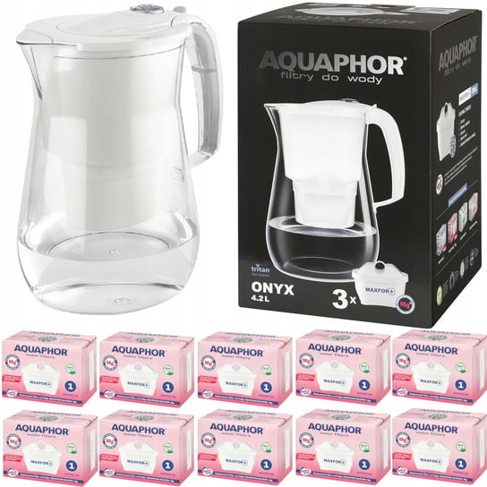 Dzbanek filtrujący Aquaphor Onyx 4,2 l + 10 wkładów, biały AQUAPHOR