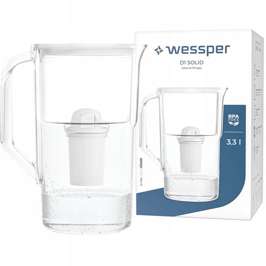 Dzbanek filtrujący Wessper D1 SOLID 3,3l biały + Wkład aquaclassic 1szt. Wessper