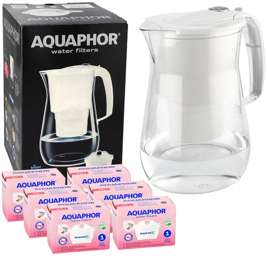 Dzbanek filtrujący wodę Aquaphor Onyx 4.2 L BIAŁY TRITAN + 6x Filtr Wkład Magnezowy AQUAPHOR