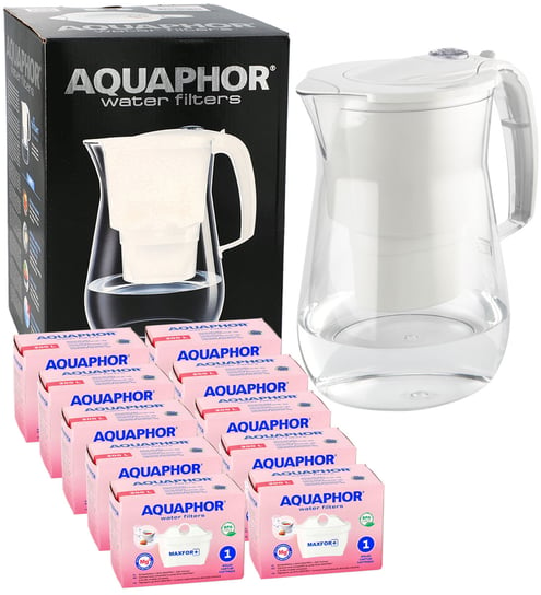 Dzbanek filtrujący wodę Aquaphor Onyx 4.2L BIAŁY TRITAN + 10x Filtr wkład Magnezowy MG AQUAPHOR