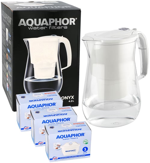 Dzbanek filtrujący wodę Aquaphor Onyx 4.2L BIAŁY TRITAN + 3 FILTRY wkłady AQUAPHOR