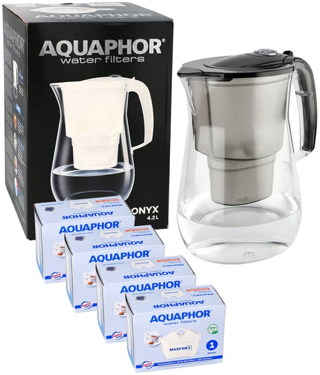 Dzbanek filtrujący wodę Aquaphor Onyx 4.2L CZARNY TRITAN + 4 FILTRY wkłady AQUAPHOR