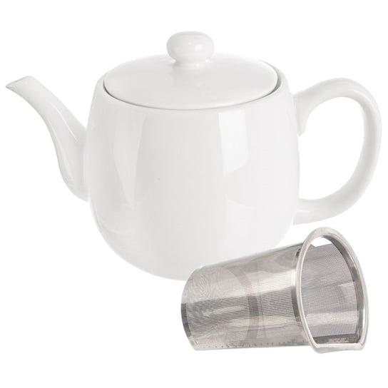 Dzbanek z zaparzaczem do herbaty porcelanowy biały MONA 700 ml Orion