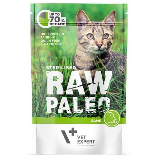 Dziczyzna dla kota Vet Expert Raw Paleo Sterilised, 100 g VETEXPERT